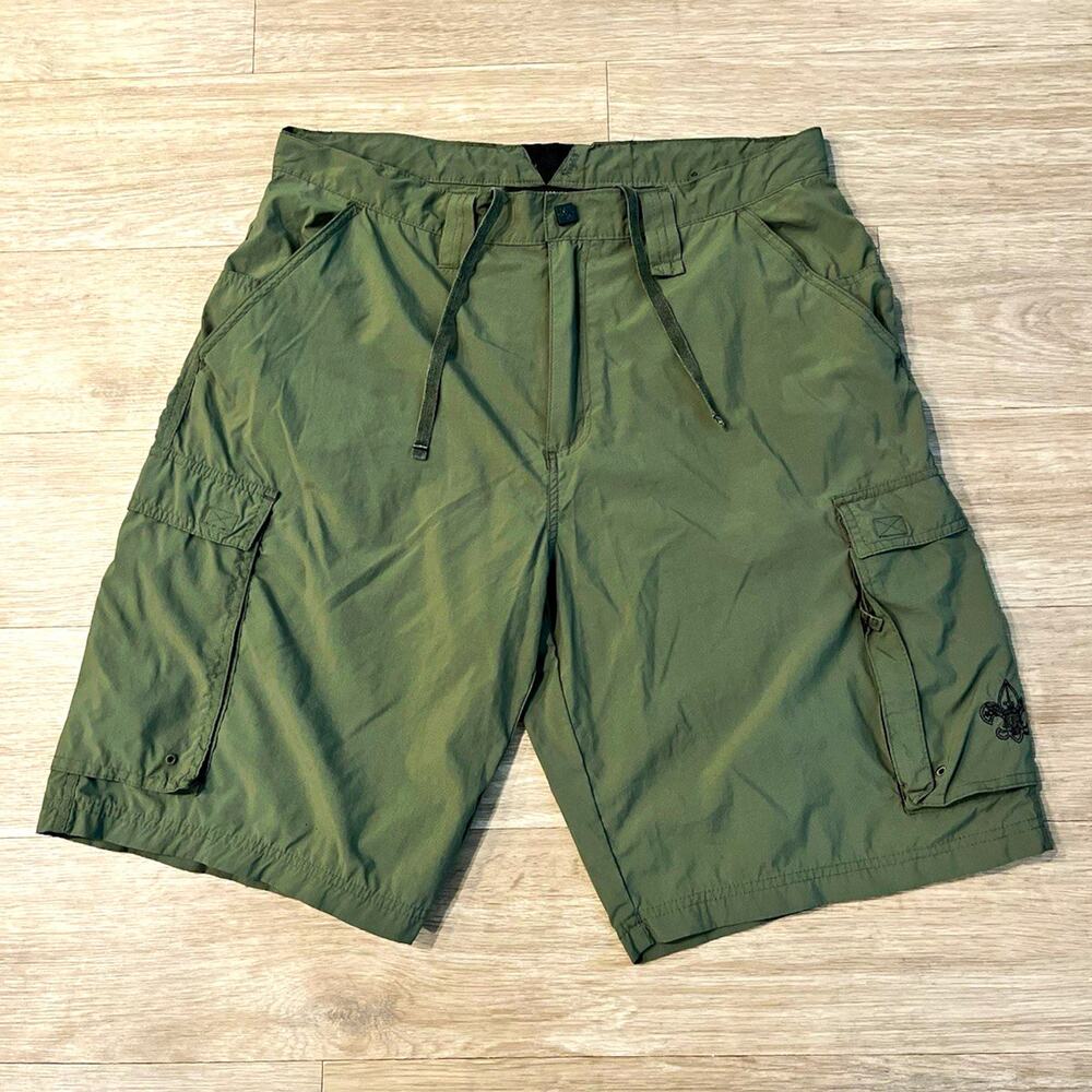 Boy Scouts of America Men’s Green Nylon Cargo Uniform Shorts Size M 0020